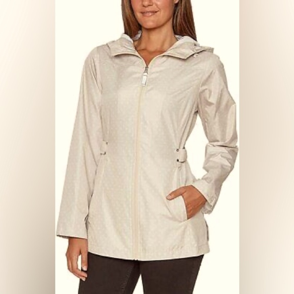 Jones New York Polka Dot Rain Jacket